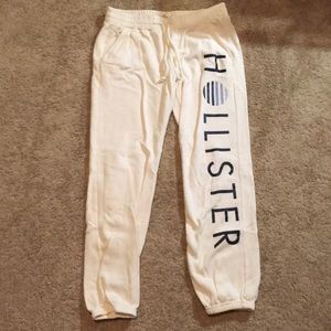 White hollister sweatpants